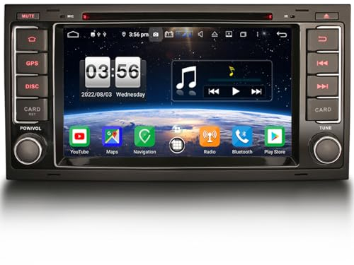 erisin 7 Zoll Android 14 Autoradio für VW Touareg T5 Multivan GPS Navi Carplay Android Auto DSP Bluetooth WiFi 4G DAB+ TPMS Touch Screen CD/DVD A2DP SWC Car Radio 4GB RAM+64GB ROM