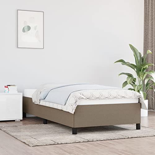 Juroupi Bettgestell Bett Bed Frame Bedrahmen Lattenrost Betten Taupe 90x190 cm Stoff - 347030