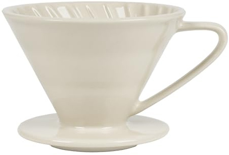 LHUKSGF Ceramic Pour Over Coffee Maker - 1 Cup, Rice-white, Classic, Manual, Pour-over Brewing