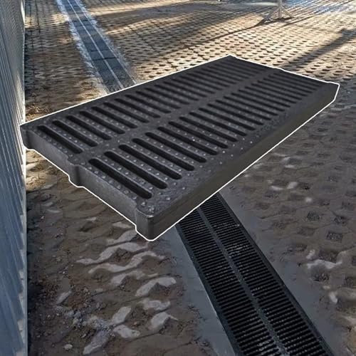 Entwässerungsrinne Bodenentwässerungsgitter für den Außenbereich Hochpolymer, Regenrinnen-Abflusskanalabdeckung für Gehwege / Einfahrten, Abnehmbar Plätze Regenwasserableiter(30 x 2.5cm (11 3/4x1))