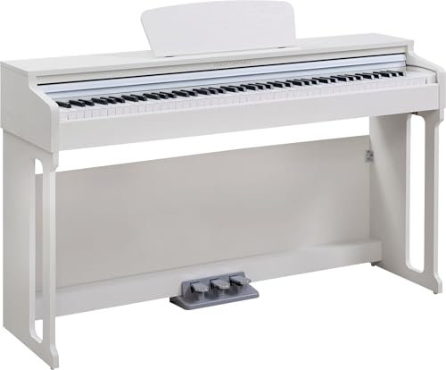 Classic Cantabile DP-220 WM E-Piano - 88 gewichtete Tasten, Hammermechanik und Anschlagdynamik - Schlankes Klavier, Layer-, Split- und Twinova-Funktion - 3 Pedale, 20 Klänge - Digital Piano weiß matt