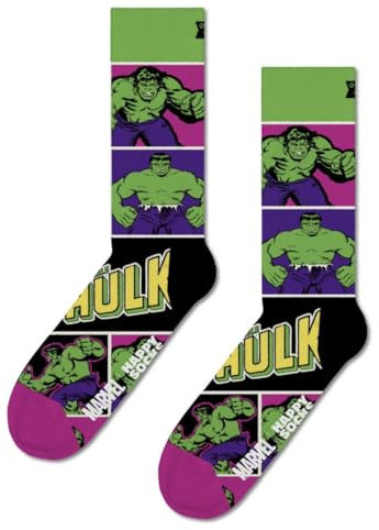 Happy Socks MARVEL™ AVENGERS THE HULK SOCK (DE/NL/SE/PL, Numerisch, 41, 46, Regular, Regular, MEHRFARBIG)