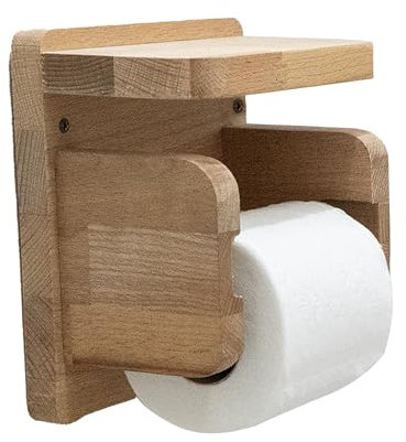 Industrial Living Toilettenpapierhalter - Toilettenpapierhalter - Rollhalter - Mit Ablage - Holz