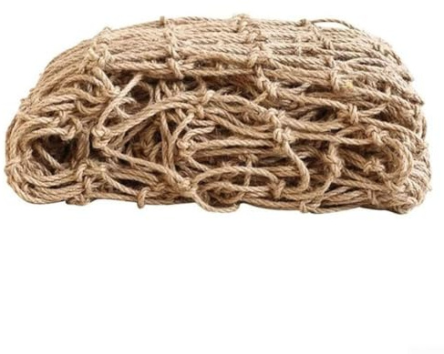 Filet de support vintage en corde de jute pour plantes, légumes, fleurs, jardin, balcon, décoration murale, filet en fibre de chanvre (2 x 5 m)