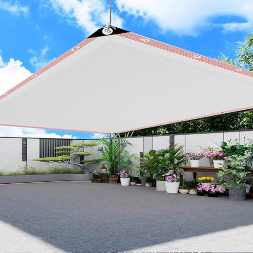 HEFJIAYCIQ Telo Ombreggiante Per Il Sole Con Occhielli Rinforzati, Durevole Maglia Pergola Patio Prato Sun Cloth, Rete Ombreggiante Sunblock Per Piante Da Giardino All'aperto,Bianca,5x8m