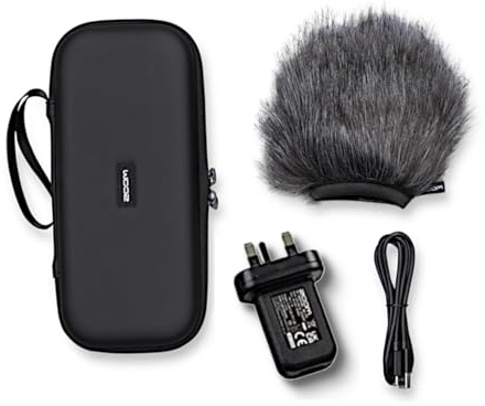 ZOOM APH-6st Zubehörpaket für H6studio Mobile Recorder - gepolstertes Gehäuse, Kunstfell-Windschutzscheibe und USB-C-Netzteil für mobile Audioaufnahmen in Studioqualität (UK-Version)