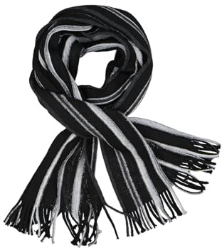 engbers Herren Strickschal gemustert, Schwarz