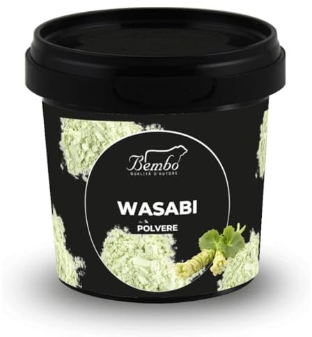 Wasabi in Polvere 70 g – Preparato a Base di Rafano per Sushi e Poke – Gusto Piccante Intenso – Facile da Preparare – Senza Glutammato