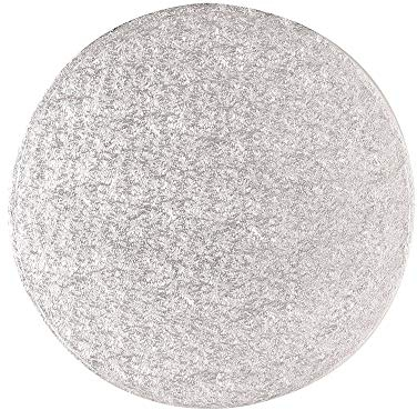 Culpitt 8 Round Silver Cake Drum Board - Pack of 5 (Individually Wrapped), IRD8