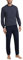 Schiesser Herren Schlafanzug Lang Mit Bündchen - Nightwear Pyjamaset, Dunkelblau_159620, 50 EU