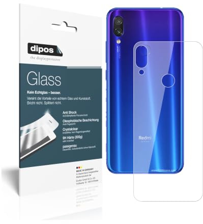 dipos 2x Displayschutzfolie 9H klar für Xiaomi Redmi Note 7 Pro Rückseite | Bricht und splittert nicht, kein Echtglas, Anti-Shock, passt perfekt, kratzfest, blasenfrei, hüllenfreundlich, selbstklebend