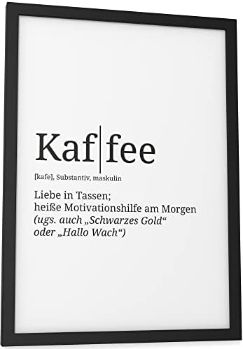 Papierschmiede® Definition: Kaffee, DIN A4 (21x30 cm), Poster für Wohnzimmer, Schlafzimmer, Küche, Esszimmer, Wandbild Geschenk Wanddeko - ohne Rahmen