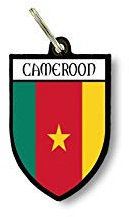 Schlüsselanhänger, Ring, Flagge, National-Souvenir, Schild, Kamerun, Mehrfarbig