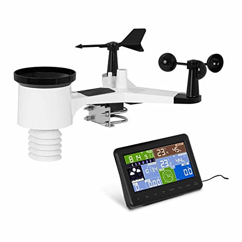 Steinberg Systems SBS-WS-300 WiFi Wetterstation Reichweite 100 m Temperatur, Luftfeuchtigkeit, Windgeschwindigkeit, Windrichtung, Luftdruck und Helligkeit Funkwetterstation