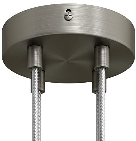 creative cables - Zylindrischer 4-Loch-Lampenbaldachin Kit aus Metall - Zylindrisch, Titan satiniert