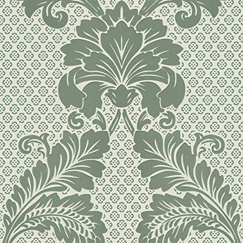 Papier peint gris & blanc baroque idéal chambre adulte | Tapisserie salon baroque élégante | Papier peint couloir ornement fleuri