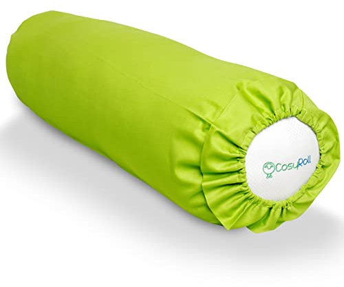 Original CosyRoll® Seitenschläferkissen & Kuschelkissen | Besser schlafen Kissen | 100% Baumwolle & Füllung aus Mikrofasern | 90cm x 30cm | Kissen mit Bezug Daphne (Farbe: Grün)