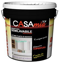 Casamia Top - Pintura mural semilavable transpirable para interiores, barril de 4 litros, color blanco