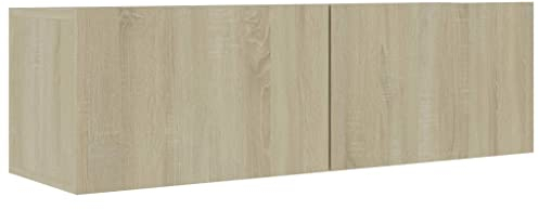 vidaXL Mueble de TV Salón Comedor Centro Televisión Televisor Equipo de Música Armario Bajo Almacenaje Soporte Contrachapada Roble Sonoma 100x30x30cm