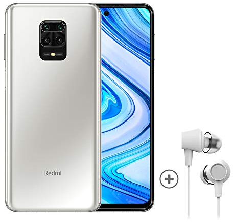 Xiaomi Redmi Note 9 Pro Smartphone + Kopfhörer (16,94cm (6,67) FHD+ Display, 128GB interner Speicher, 6GB RAM, 64MP Quad-Rückkamera, 16MP Frontkamera, Dual-SIM, Android 10) Weiß [Exklusiv bei Amazon]