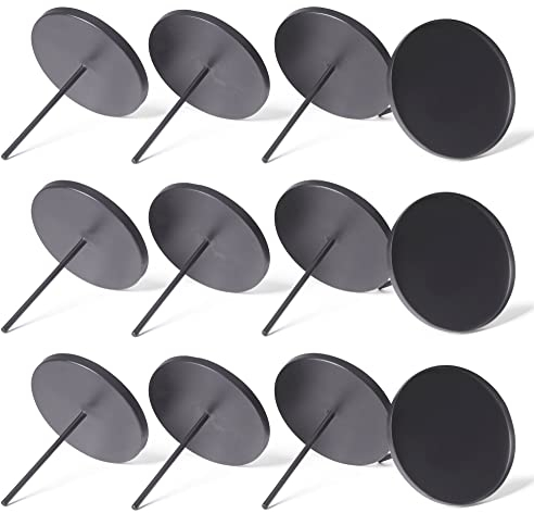 Novaliv 12x Kerzenpick Flach, 8 cm SCHWARZ Kerzenhalter für Adventskranz Kerzenpin Weihnachtskranz