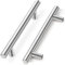 Drenky 2 piezas Plata Aleación de acero inoxidable tirador puerta corredera Cocina Armario Cajón Manija Tire del gabinete Manija con tornillos 128 mm Centros de orificio