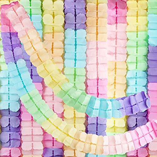 6 STK Vierblättriges Kleeblatt Girlande Papier Pastellfarben Mehrfabig Banner Deko für Hochzeit Geburtstag Party Karneval Fasching Festfeier Geburtstagsgirlande Partygirlanden Dekoration