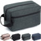 FUNSEED Trousse de Toilette de Voyage pour Hommes et Femmes, Accessoires de Toilette Sac de Rasage, Sac de Rangement Pliable pour Outils de Brosse cosmétique avec poignée,Gris
