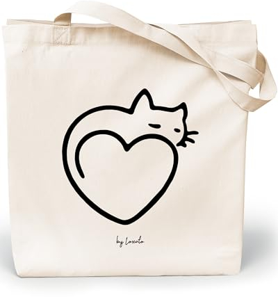 Loxato Stoffbeutel Bedruckt - Stofftasche - Baumwolltasche Bedruckt 100% B35 x H42 x T8 cm - Tragetasche Canvas-Stoff 220 g/m2 - Jutebeutel - Einkaufstasche Lange Henkel 70cm - Einkaufsbeutel