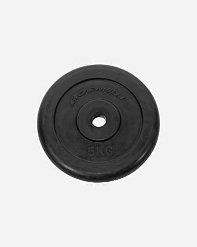 Bloisi Hantelscheiben aus gummiertem Gusseisen, Schwarz, Paar Hantelscheiben Set 5 kg mit Lochdurchmesser 25 mm, Hantelscheiben