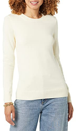 Amazon Essentials Pull À Col Rond 100 % Coton (Disponible en Grande Taille) Femme, Pêche Pâle, S