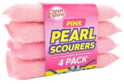 FabFinds Scourers Sponge Non Scratch Kitchen Sponge Washing up Sponge Pads (Pink Pearl, Pack of 24)