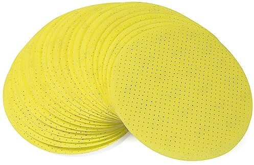 Selead Papier Abrasif 225mm Pastilles Abrasives Permanentes 25 Pièces Grain 220 Disques Abrasifs Perforés Feuilles Abrasives Ponceuse Pour Cloisons Sèches Girafe de Ponçage Ponceuse de Plafond