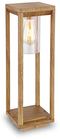 bmf-versand® LED Lampe außen in Holzoptik aus Aluminium - LED-Außenlampe IP44 230V Terrassenleuchte für Garten, Haus, Terrasse, Balkon, Outdoor