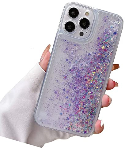 Rnrieyta Luminous Effect Moving Quicksand Back Case Cover for iPhone 12 Mini,Noctilucent Glow in the Dark Flowing Glitter Sparkle Liquid Clear Bumper
