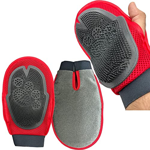 Pet Gentle Grooming Massage Glove Brush, Gentle Deshedding Glove Great For Dogs & Cats