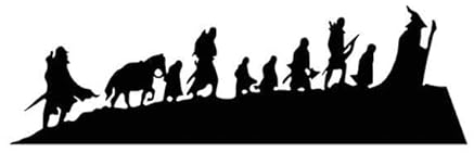 NORTH KAISER Herr der Ringe Metall Wandkunst, LOTR Wand Dekoration, Fellowship of the Ring Wand Schild, Geschenke für Ihn, LOTR Spielzimmer Schild (Schwarz, 60 x 18 cm)