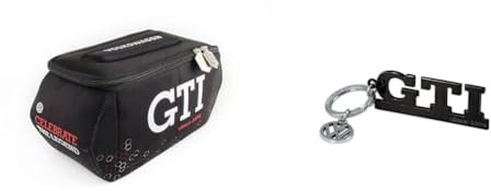 BRISA VW Collection - Volkswagen Neopren-Universal-Kosmetik-Kultur-Reise-Apotheke-Tasche & VW Collection - Volkswagen Metall Schlüssel-Anhänger-Ring Schlüsselbund-Accessoire Keyholder