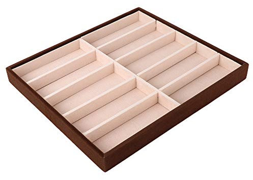 Ejoyous Sonnenbrillen-Box mit 10 Fächern, Brillenetui Sonnenbrillen-Organizer Brille Aufbewahrungsbox Organizer Samt Schmuckschale Uhr Brillen Vitrine für Tisch Schreibtisch Schublade