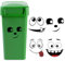 Cosysparks Funny Wheelie Bin Stickers, 4 Sheets Cartoon Expressions Bin Stickers for Wheelie Bins Dustbin Stickers Eyes and Mouth Self Adhesive Decorative Wall Stickers (B)