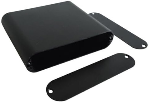 Aluminium-Projektbox Elektronik, Elektronikgehäuse Anschlussdose, DIY Kühlbox PCB-Board-Gehäuse, 26x108x90cm, schwarz