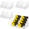 LDXDRU Lot de 4 porte-cartes de visite en acrylique avec 8 compartiments pour cartes de visite, organiseur de cartes de visite pour bureau et bureau