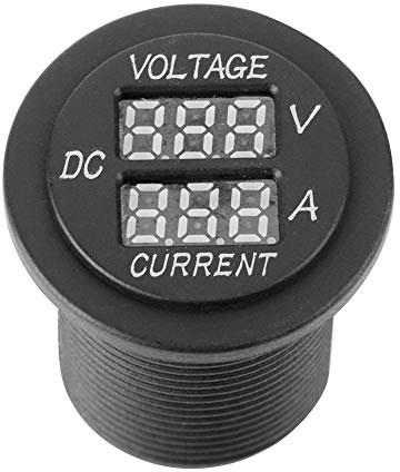 Amperometro digitale 2 in 1, voltometro digitale DC12 – 24 V, indicatore LED blu, voltmetro digitale DC, compatibile con