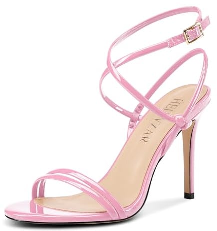 HEUIVZAR Femmes Bretelles Lacets Aiguille Haut High Talon Heel Sandales Ouvert Bout Lanières Cheville Slingback Party Dress Chaussures Été 10 CM Heels