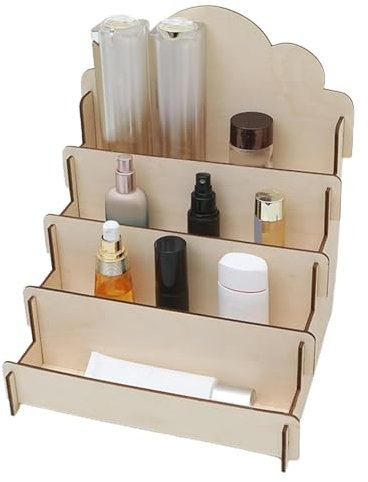 Jubepk Stabiler Grußkarten-Display, kompakter Acryl-Präsentationsständer, multifunktionaler Kartenhalter, stabiler Buchständer, 30 x 27 x 37 cm, zum Präsentieren von Fotos (weiß)