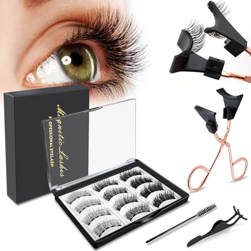 Magnetische Wimpern, Magnet Wimpern Ohne Eyeliner, Kein Kleber erforderlich Wimpern Magnetisch, Wimpern Magnetisch Natürlicher Look mit Applikator, Einfach zu tragen und zu entfernen