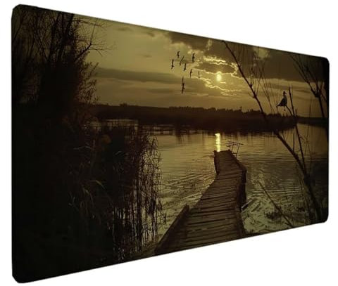 Tappetino Mouse XXL 100 x 50 cm, Tappetino Gaming Nero Tappeto Scrivania Notte, Waterproof Base in Gomma Antiscivolo Mouse Pad, Bordi Cuciti Tappetino PC, per Gaming e Ufficio, Casa Decorare 9-7