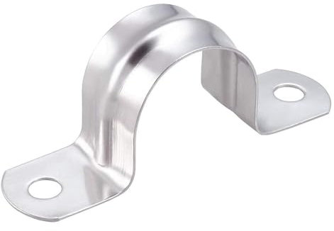 20 Pack 4 Inch 100mm U Bracket Rigid Pipe Strap Clamp, Two Hole Strap U Tube Pipe Conduit Clamp Clip for Pipe Fixing