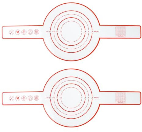 Lot de 2 Tapis de Cuisson en Silicone, Reutilisable Tapis de Cuisson Silicone, Tapis de Cuisson en Silicone avec Poignée, Antiadhésif Tapis à Pain pour Four, Accessoires de Cuisson du Pain