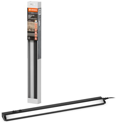 LEDVANCE Linear Turn Connect Unterschrankleuchte mit Kippfunktion, 55 cm, 10 W, 620 lm, 3000/4000/6500 K, warmweiß/kaltweiß/Tageslicht, CCT dimmbar, schwarzes Aluminium, IP20